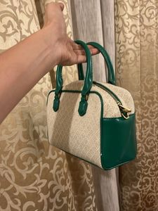 Zara Green &amp; Beige Handbag