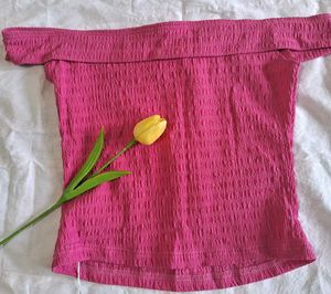 Hot Pink Off-the-Shoulder Top