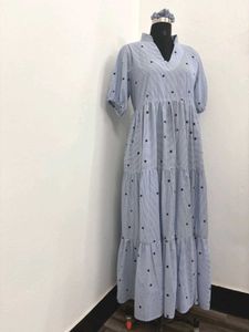 Striped Polka Dot Maxi Dress