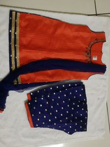 Red Blue Kids Elegant Churidar