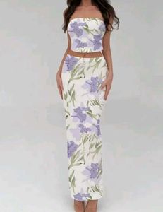 Lavender And White Co-ord Set