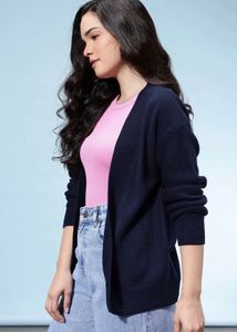 Heart Pattern Knit Cardigan