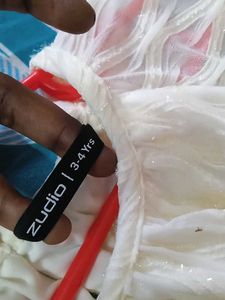 White Sheer Sleeves top for 6-8yrs