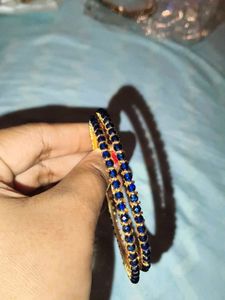 Blue Beaded Bangles