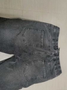 Gray Denim Jogger Pants