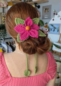 Crochet Flower Hair Clip