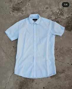 Light Blue Short Sleeve Button-Down