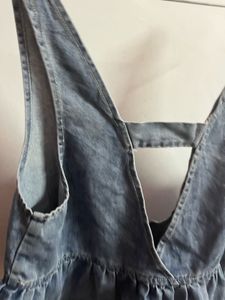 Denim Ruffle Bralette/vest Top