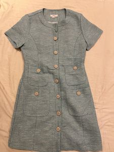 Cute Blue Button Dress