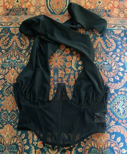 Urbanic Black Corset Halter Top