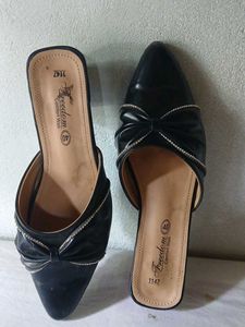 Black Bow Mules