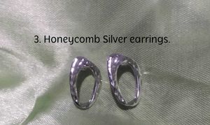 Honeycomb Silver Earrings