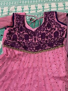 Pink Anarkali Kurta Set