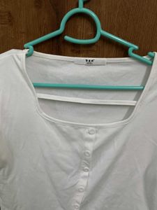 Cute White Button-Up Top