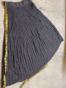 Gray Textured Skirt