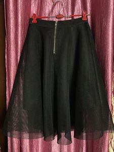 Black Tulle Midi Skirt