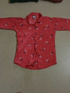 Red Brush Print Long Sleeve Shirt