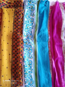4 Beautiful Art Silk Dupatas Loo Fantastic Free D
