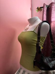 ⋆˚✿˖° y2k green cami ⋆˚✿˖°