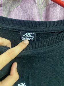 Adidas Black T-Shirt Down Shoulder