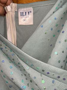 ILLI london Pista Blue Bodycon Midi Dress