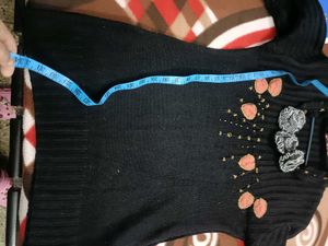 Black Long Sweater In XL Size For Women