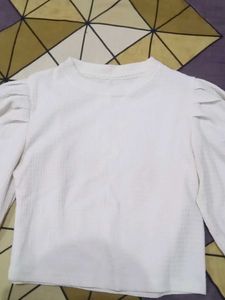 White Puff Sleeve Top