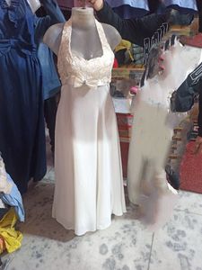 Elegant White Halter Dress