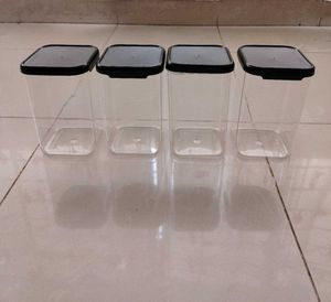 Unused Set of 4 Kitchen Storage Plastic Container