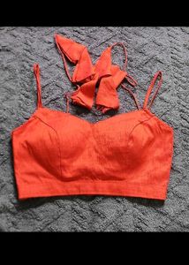 sale Orange Blouse with Tie