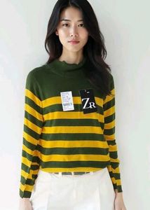 Striped Turtleneck Sweater