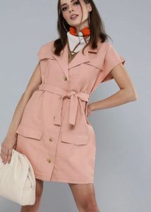 Stylish Pink Shirt Dress