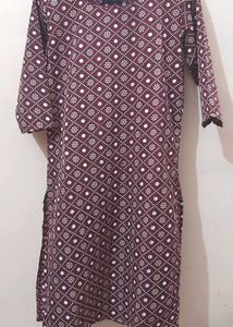 Patterned Maroon Kurti