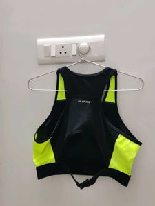 HRX Stylish Razor Back Black &amp; Neon Sports Bra