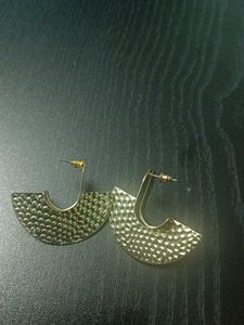Hammered Gold Statement Earrings