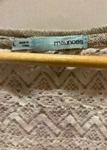 Beautiful Lace Top With Knit Sleeves