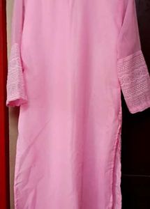 Pink Embroidered Kurta
