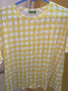 Benetton Yellow Gingham Tee