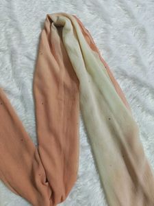 Peach And Cream Dupatta