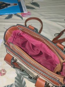 Tan &amp; Brown Satchel