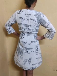 Newspaper Print Dress