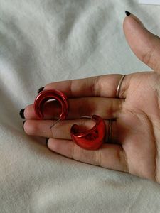 Red Acrylic Metallic Hoops