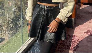 H&amp;M New Black Leather Skirt
