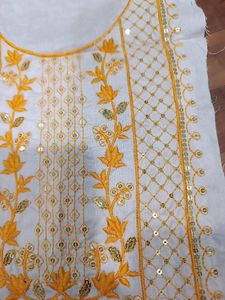 Neck Embroidery Patch White Colour New