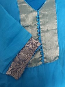 Teal &amp; Gold Detail Kurti