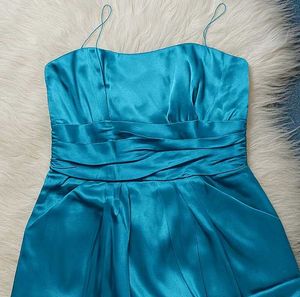 Teal Satin Cocktail Dress