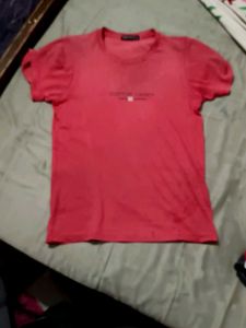 Red Cotton Candy Puff Sleeve Tee