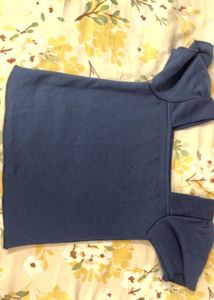 Navy Blue Crop Top