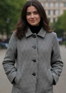 Chic Checked Coat 🐻 winter ☃️✨