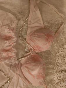 Korean Coquette Pink Bra And Underwear Set